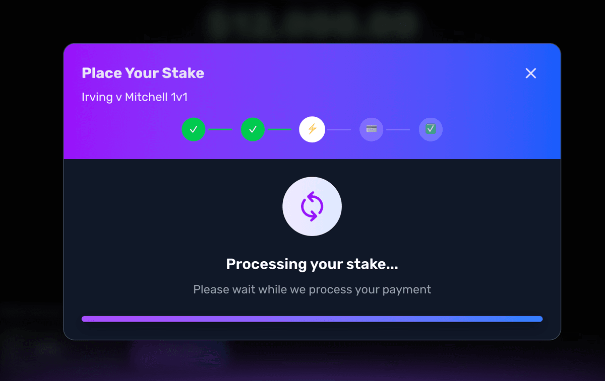 Processing stake confirmation